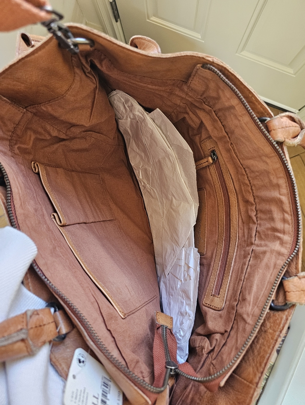 Free People Leslie Leather Tote In Cognac - Picture 11 of 11